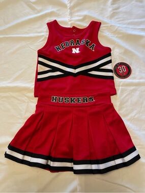 Nebraska Cornhuskers Red and Black Kids Cheerleader Costume Set